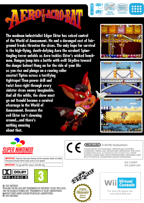 Aero The Acro-bat — box-2D-back (EU)