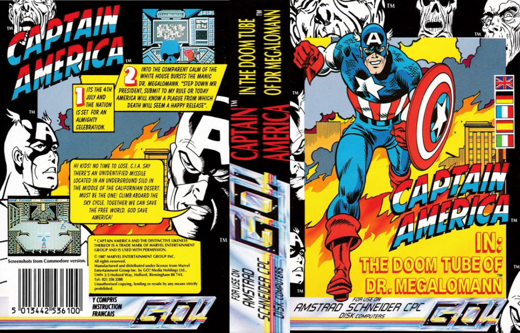 Captain America in - The Doom Tube of Dr. Megalomann — box-texture (EU)