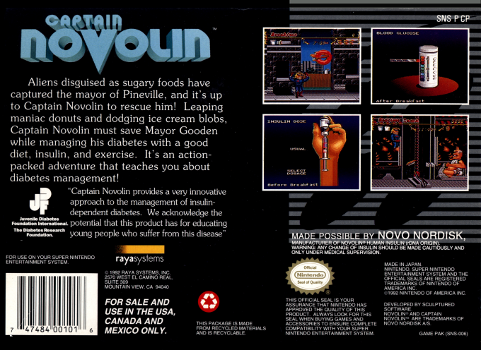 Captain Novolin — box-2D-back (US)