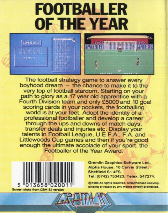 Footballer Of The Year — box-2D-back (EU)