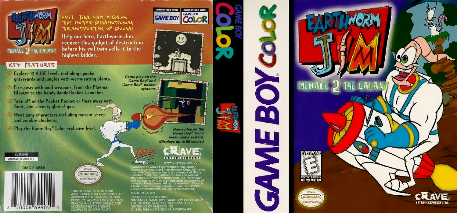 Earthworm Jim : Menace 2 the Galaxy — box-texture (US)