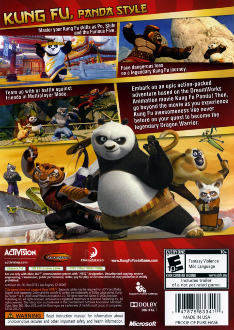 DreamWorks Kung Fu Panda — box-2D-back (US)