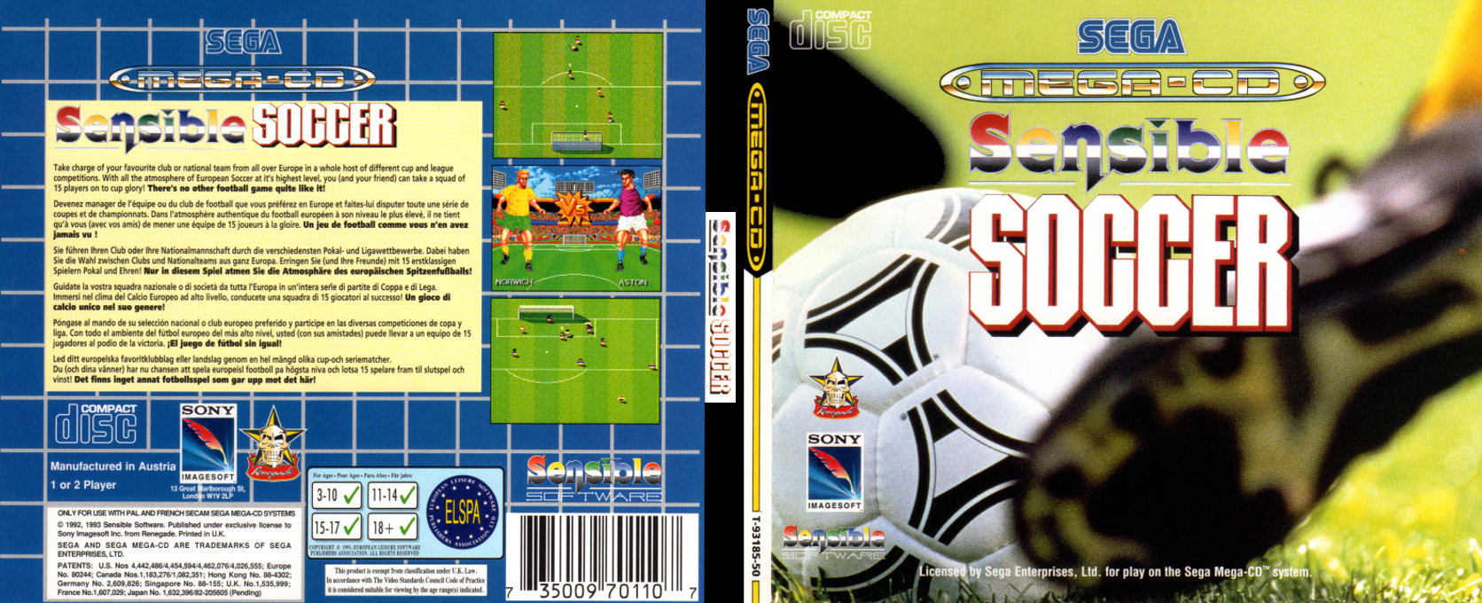 Championship Soccer '94 — box-texture (EU)