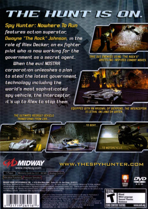 SpyHunter - Nowhere to Run — box-2D-back (US)