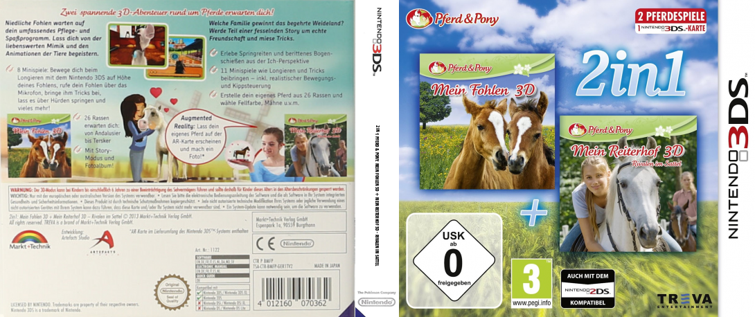 2in1 Horses 3D - My Foal 3D + My Riding Stables 3D - Rivals in the Saddle — box-texture (DE)