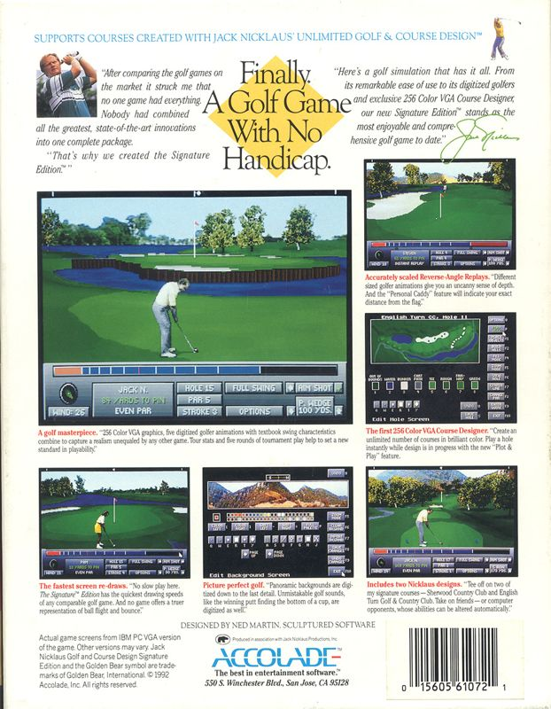 Jack Nicklaus Golf And Course Design - Signature Edition — box-2D-back (US)