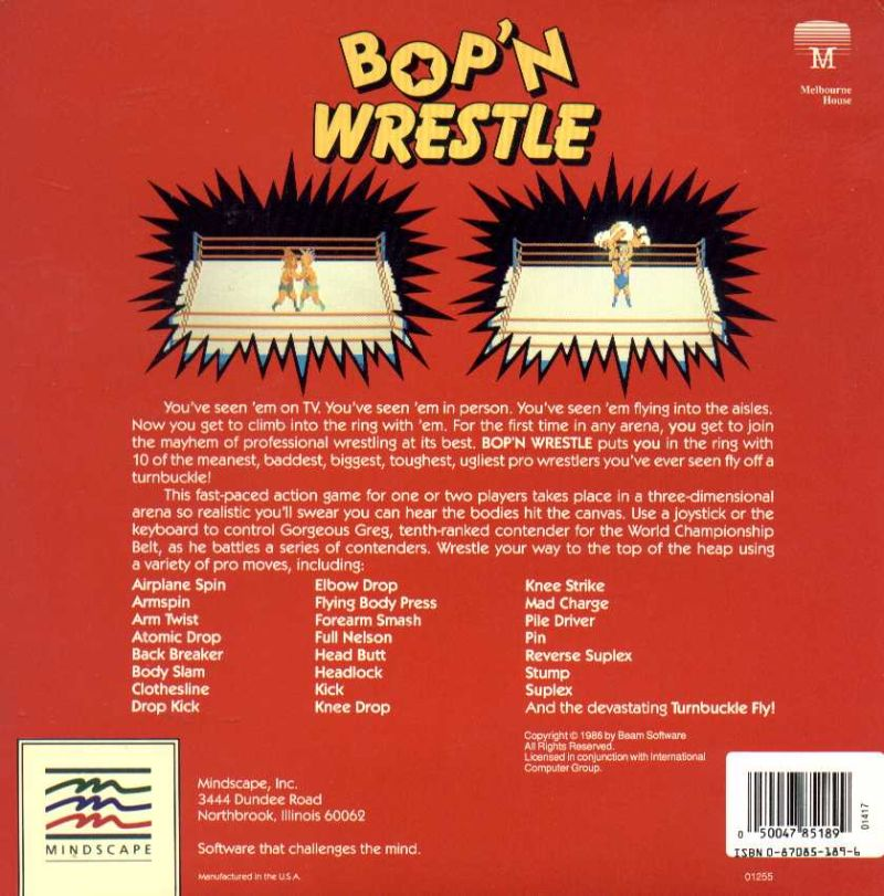 Bop 'n Wrestle — box-2D-back (US)