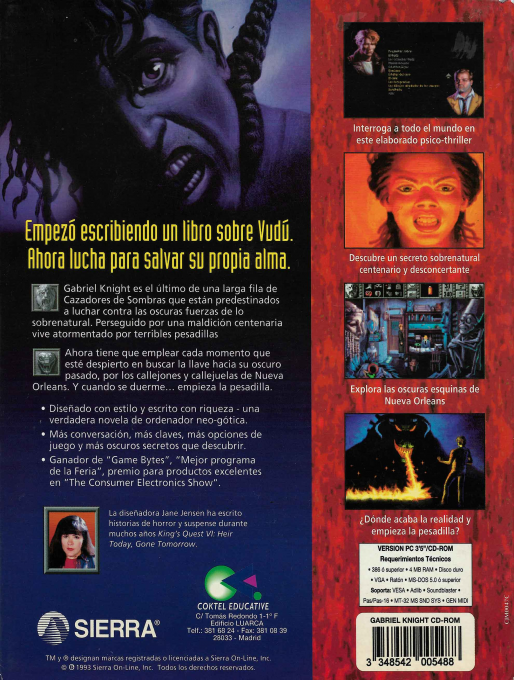 Gabriel Knight - Sins of the Fathers — box-2D-back (SP)