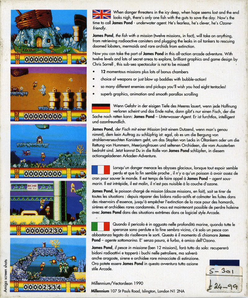 James Pond - Underwater Agent — box-2D-back (EU)