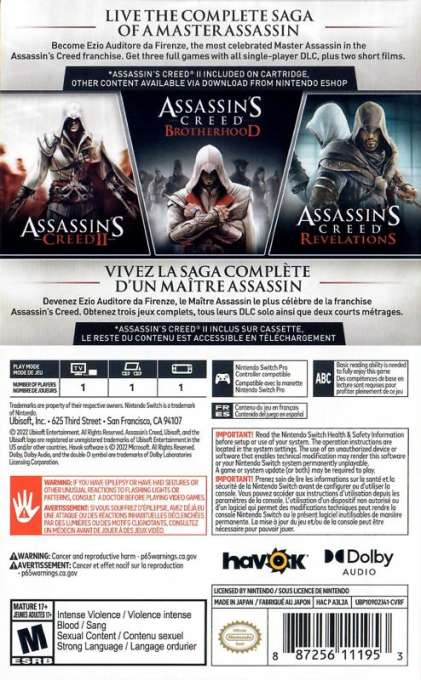 Assassin’s Creed : The Ezio Collection — box-2D-back (US)