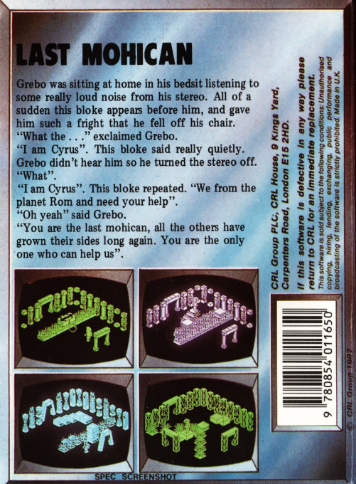 Last Mohican, The — box-2D-back (EU)