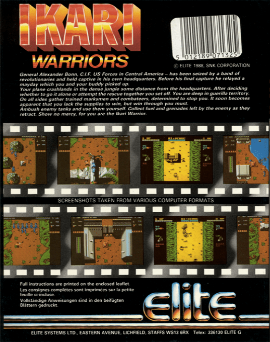 Ikari Warriors — box-2D-back (EU)