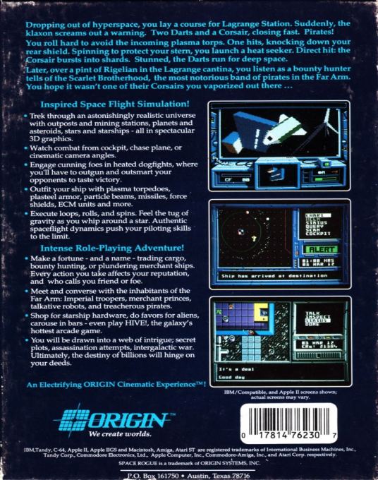 Space Rogue — box-2D-back (US)
