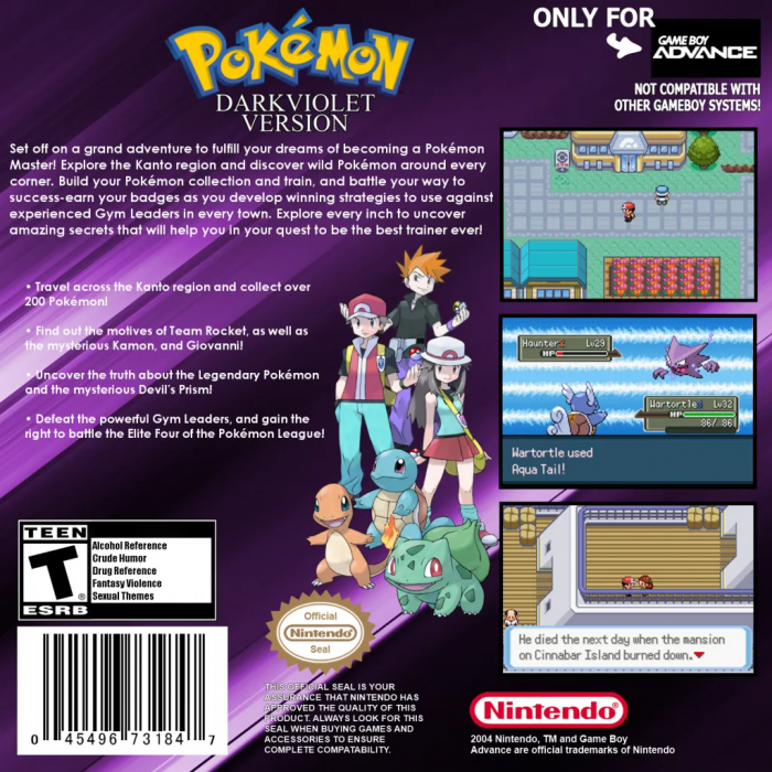 Pokemon : Dark Violet — box-2D-back (US)