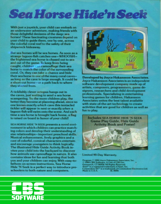 Sea Horse Hide'n Seek — box-2D-back (US)