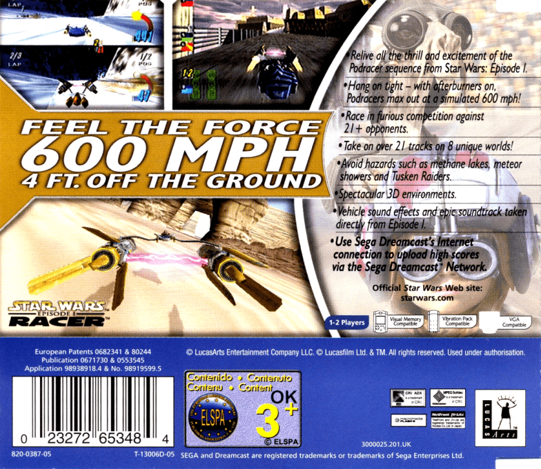 Star Wars - Episode I - Racer — box-2D-back (EU)