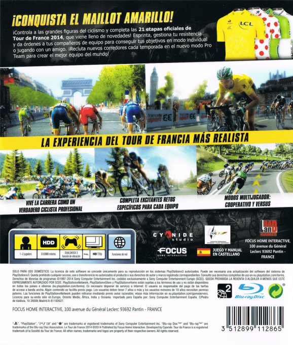 Tour de France 2014 — box-2D-back (SP)