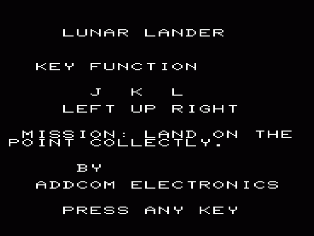 Lunar Lander — sstitle (WOR)