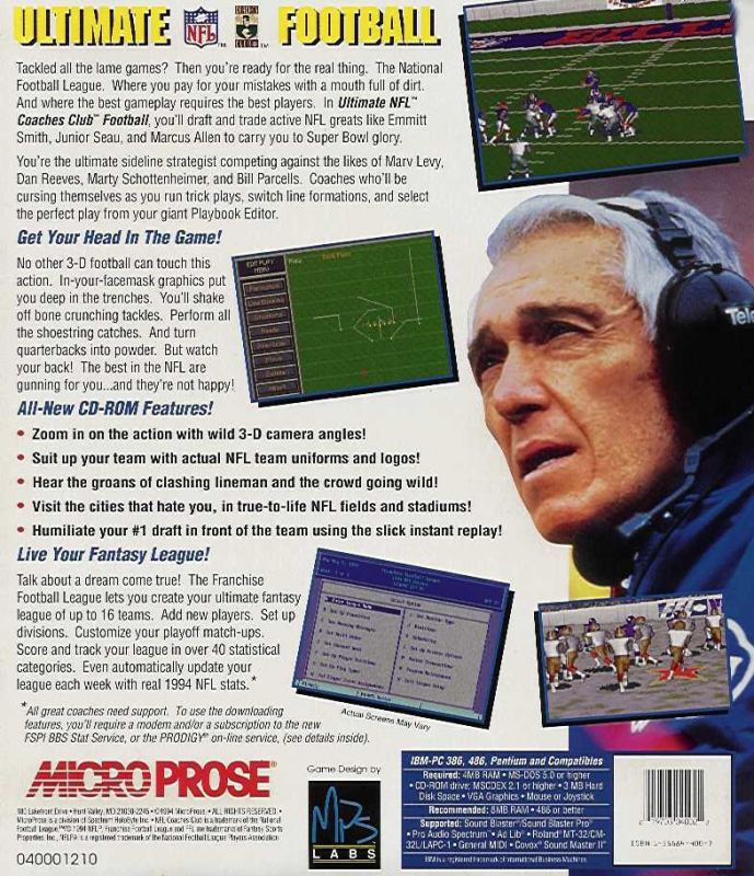 Ultimate Nfl Coaches Club Football — box-2D-back (US)