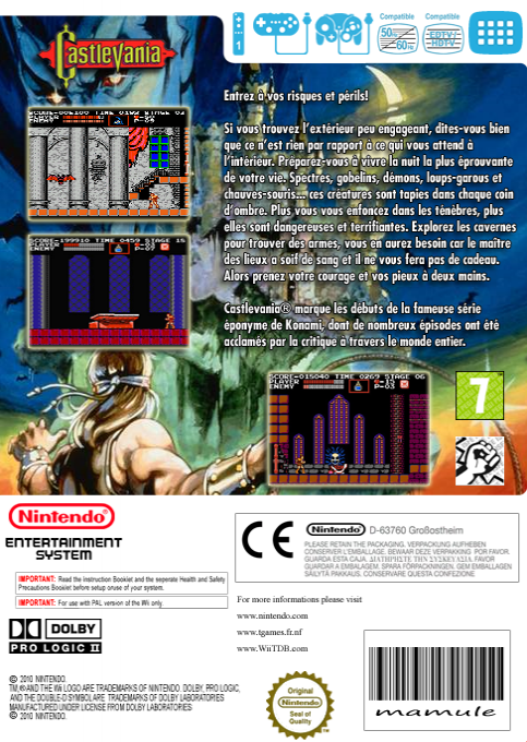 Castlevania — box-2D-back (FR)