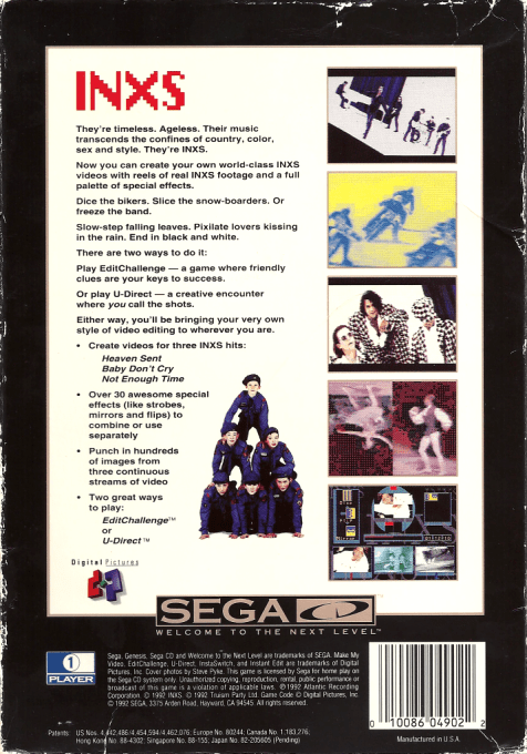 Make My Video - INXS — box-2D-back (US)
