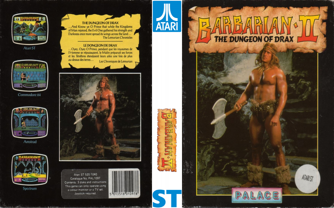 Barbarian 2 - The Dungeon Of Drax — box-texture (EU)