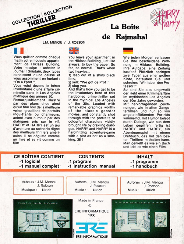 Harry and Harry - La Boite De Rajmahal — box-2D-back (EU)