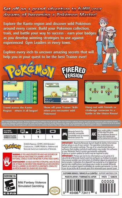 Pokemon Fire Red — box-2D-back (US)