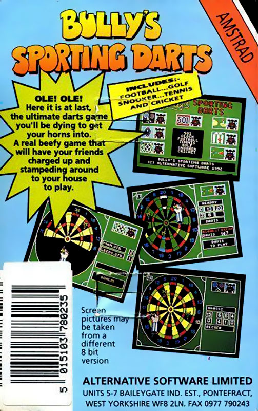 Bully's Sporting Darts — box-2D-back (EU)