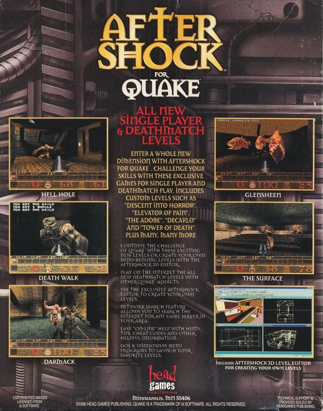 Aftershock for Quake — box-2D-back (US)