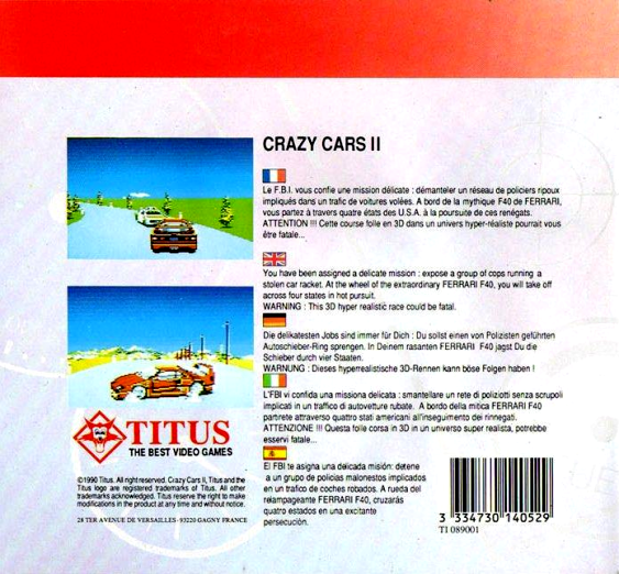 Crazy Cars 2 — box-2D-back (EU)