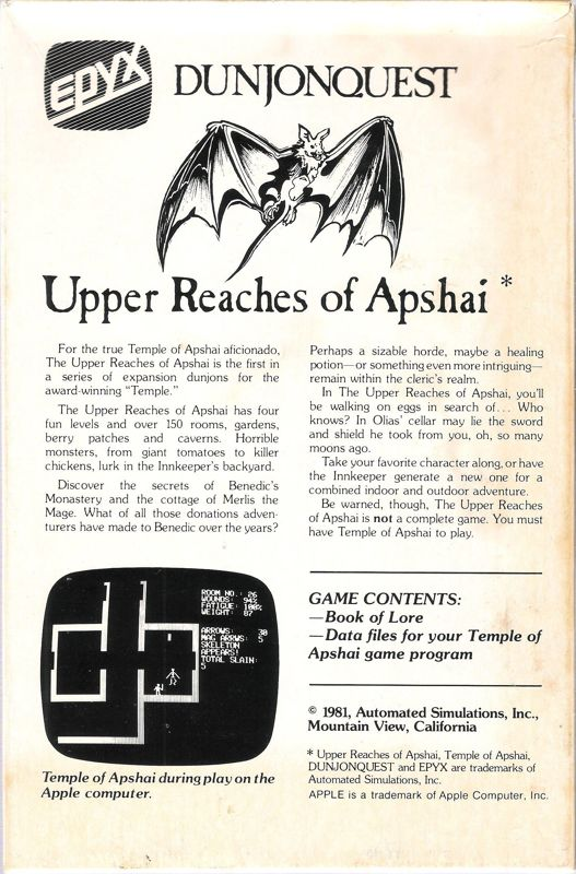 Dunjonquest - Upper Reaches of Apshai — box-2D-back (US)