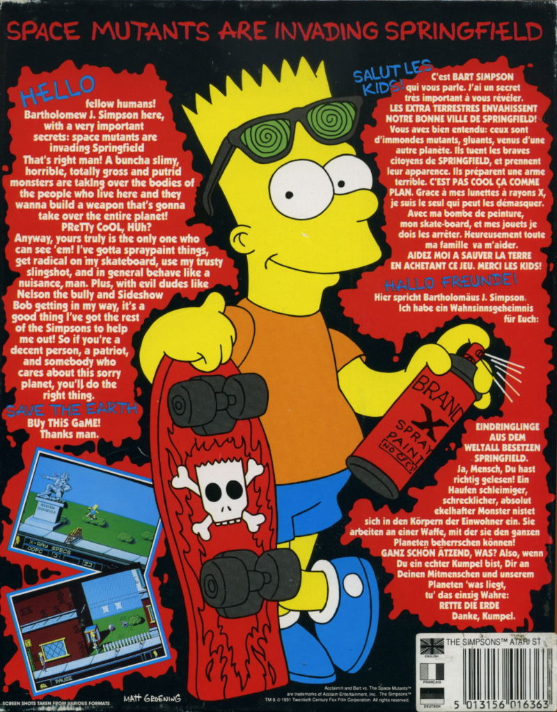 Simpsons, The - Bart Vs. The Space Mutants — box-2D-back (EU)