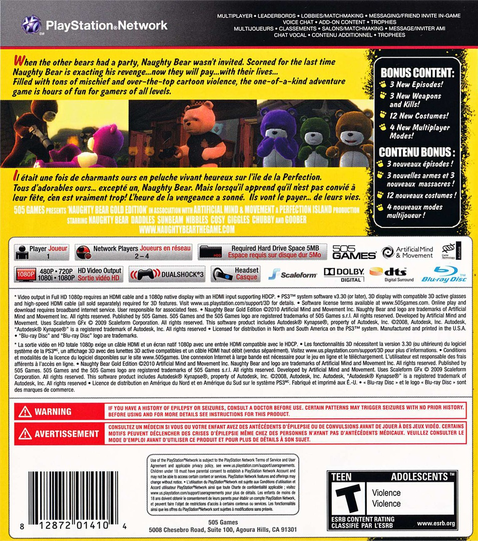Naughty Bear — box-2D-back (CA)