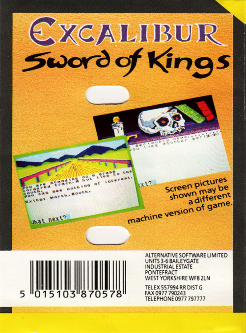 Excalibur - Sword of Kings — box-2D-back (EU)