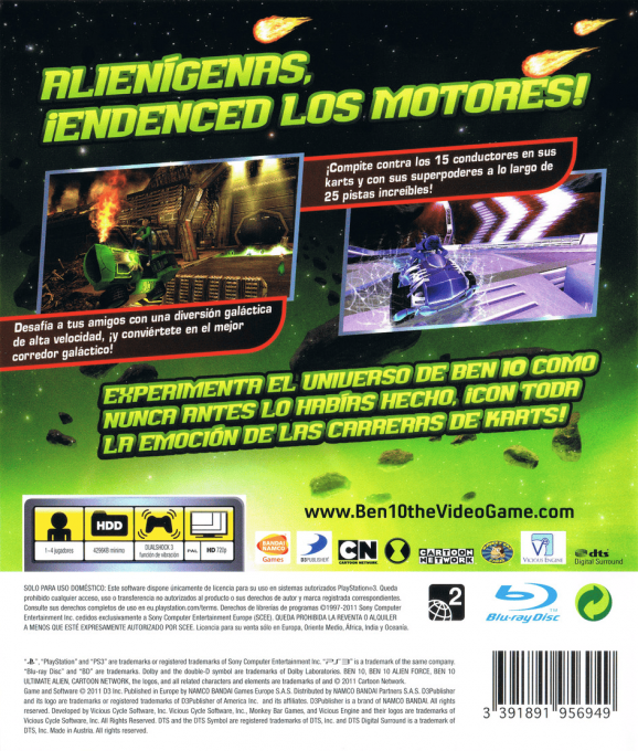 Ben 10 - Galactic Racing — box-2D-back (SP)