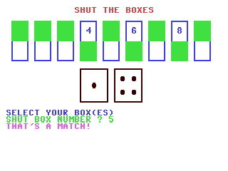 Shut the Boxes — ss (WOR)