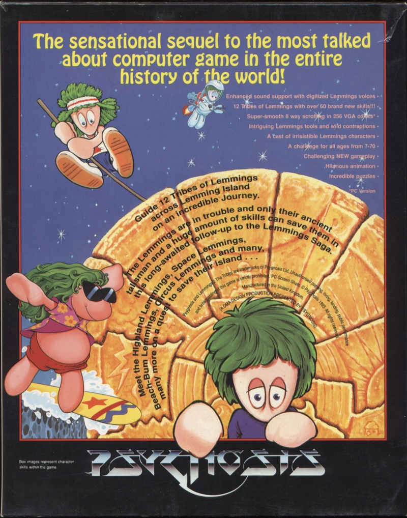 Lemmings 2 - The Tribes — box-2D-back (WOR)