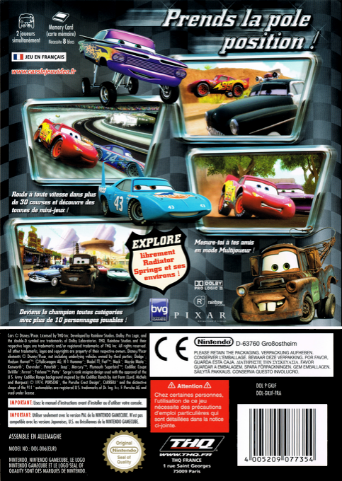 Disney-Pixar Cars — box-2D-back (FR)