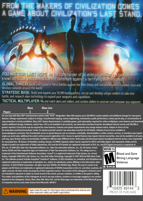 XCOM - Enemy Unknown — box-2D-back (CUS)