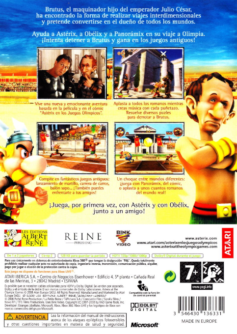 Asterix at the Olympic Games — box-2D-back (SP)