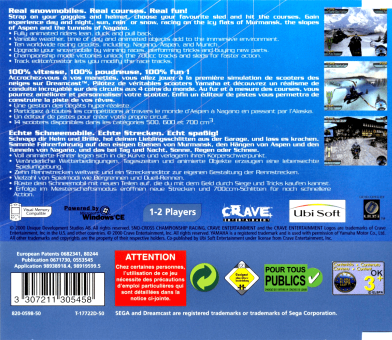 SnoCross Championship Racing — box-2D-back (EU)