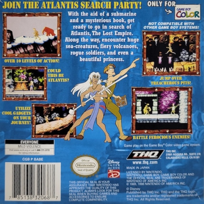 Atlantis : The Lost Empire — box-2D-back (US)