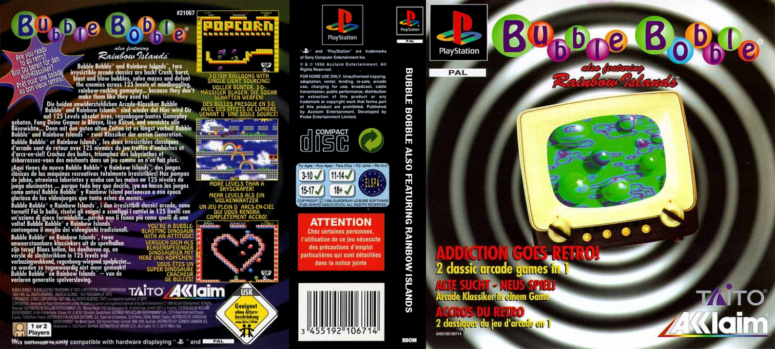 Bubble Bobble also featuring Rainbow Islands — box-texture (EU)