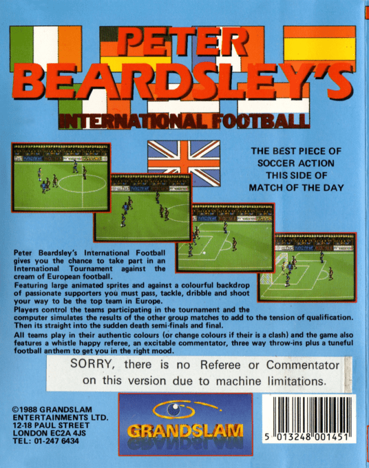Peter Beardsley's International Football — box-2D-back (EU)