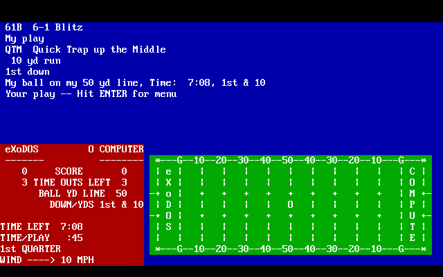 Fast and Easy Computer Football Game — ss (WOR)