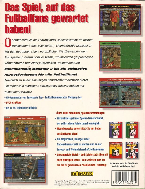 Championship Manager 2 — box-2D-back (DE)