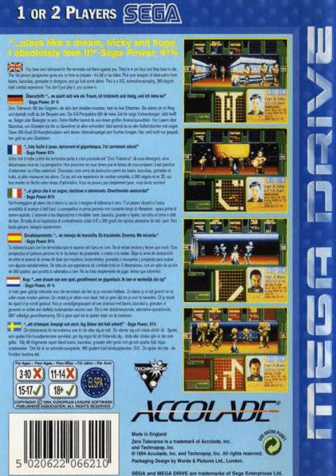 Zero Tolerance — box-2D-back (EU)