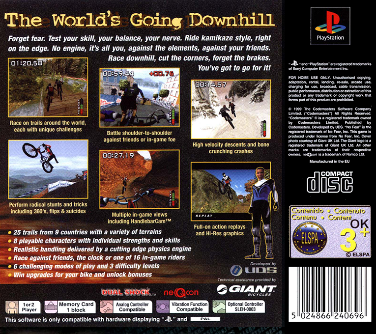 No Fear Downhill Mountain Bike Racing — box-2D-back (EU)