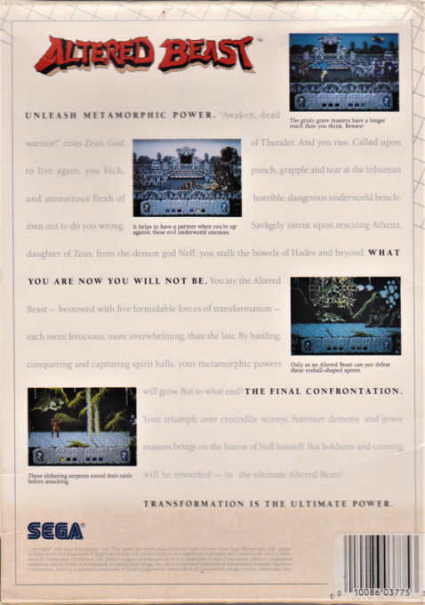 Altered Beast — box-2D-back (US)